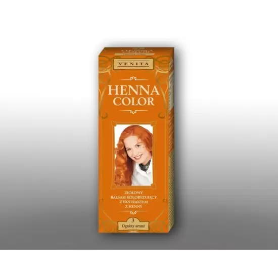 Henna Color - Ziołowy Balsam Koloryzujący z ekstraktem z henny 03 Ognisty Oranż 75ml - Venita